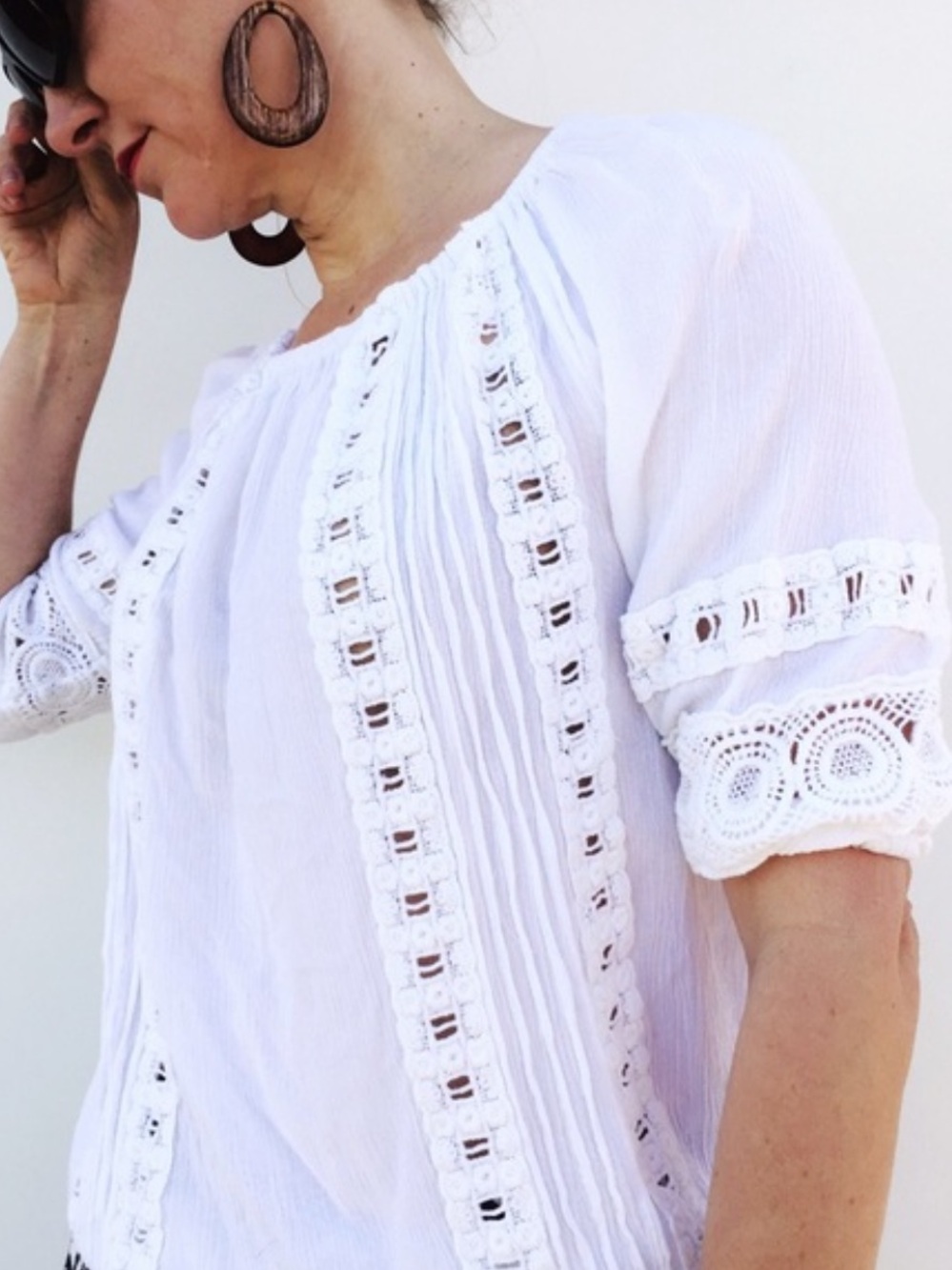 Cynthia Rowley boho eyelet blouse